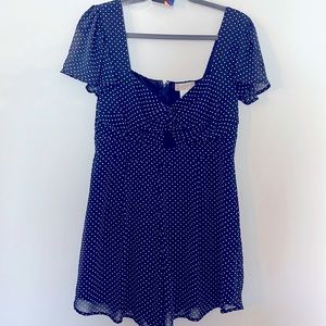 #323 B&W Polka Dot Pattern Romper